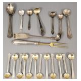 20 assorted sterling & coin, etc silver spoons &