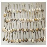 Large gp small sterling silver souvenir spoons-
