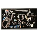 Gp sterling silver jewelry incl earrings, chain