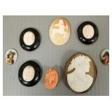Gp antique cameo jewelry/ parts incl coral, carved