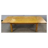 Oak draw leaf table (1 leg loose) 30'H 72'W 44'W