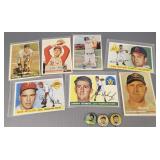 Small group vintage baseball cards & pinback