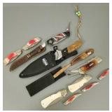 12 asst. folding etc. knives- 9 3/4' longest O.D.