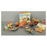 11 vintage tin toys- wind-up, etc. (2 with boxes)