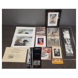 Group assorted prints & books incl signed K. Shoop