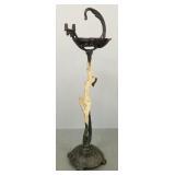 Deco metal figural stand stamped Lasalle-4,
