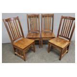 4 mission oak style high back chairs- 42 3/4'H