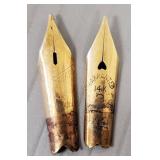 4- 14k gold items 2.5g total: 3 fountain pen nibs,
