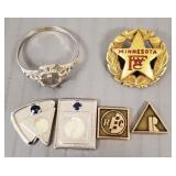 6 pcs 10k gold 6.9g total incl Minnesota