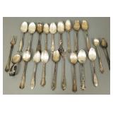 21 sterling silver spoons, forks, etc.- 14 toz