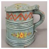Swedish painted wooden tankard- 9 1/2'H