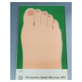 1972 German Munich Olympic games poster 'Foot'-