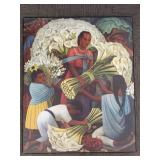 Large Rivera Flower Vendor reproduction artwork