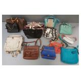13 asst. leather, etc. fashion purses- assorted