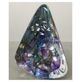 Andrew shea signed art glass pyramid sculpture -