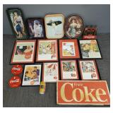Collection Coke items- some vintage incl trays,