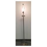 Contemporary glass & brushed metal floor lamp -