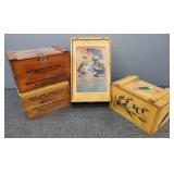4 ammo, etc. crates incl Winchester- largest 8'H