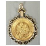 1945 2 1/2 Mexican Peso 900 fine gold coin in