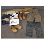 Gp incl Orvis Vest, leather boots (10 EE), shoes,