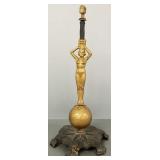Antique deco figural metal stand- stamped
