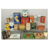 Gp of advertising tins incl coffee, spice, etc-