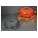 2 pcs enameled cast iron cookware: 13' lava