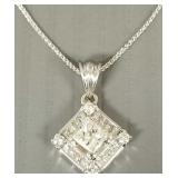 .50ct princess cut diamnd pendant set in 18K white