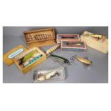 10 wooden fishing lures, incl Heddon Dowagiac-