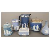 6 pcs Wedgwood jasperware incl biscuit jar,