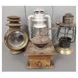 4 primitive items: 3 lanterns & an Arcade coffee