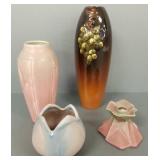 4 pcs vintage art pottery incl Rookwood, Van