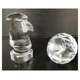 2 crystal paperweights: Tiffany & Co ,