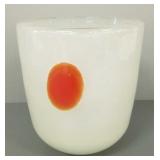 Artist signed art glass vase 9 1/2'x 8'
