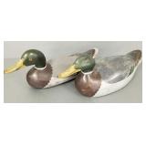 2 mallard duck decoys- repaints incl Mason