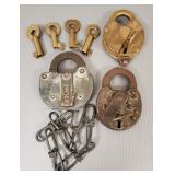 Gp of railroad locks & keys, etc. incl I & GNRR