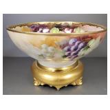 Antique hand painted Bavarian punch bowl