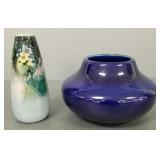 2 pcs art pottery: signed 1936 North Dakota vase &
