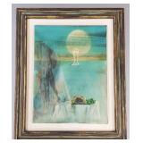 Lattuada signed mixed media surrealist artwork-