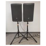 Pair JBL Professional tower speakers w/ tripod