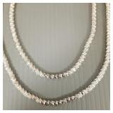 2 N.O.S. sterling silver graduated necklaces;