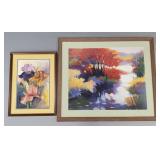 Alta Patterson signed floral watercolor & large