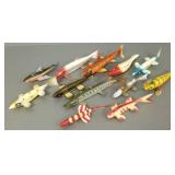 12 fish spearing decoys/ lures incl vintage,