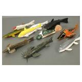 10 fish spearing decoys/ lures incl vintage,