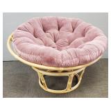 Modern bamboo adjustable round chair w/ corduroy