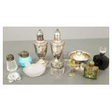 Gp vintage dresser top items incl perfume bottles,