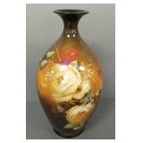 Antique Belleek artist signed painted vase-