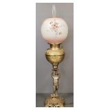 Antique Victorian figural lamp w/ ball shade-