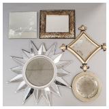 5 asst. framed mirrors incl bevelled glass-