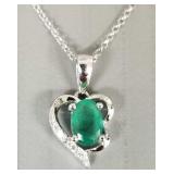 14k gold pendant on chain s/w diamonds &